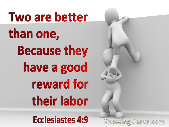 Ecclesiastes 4:9 Two Are Better Than One Because They Have A Good Reward For Their Labour (gray)